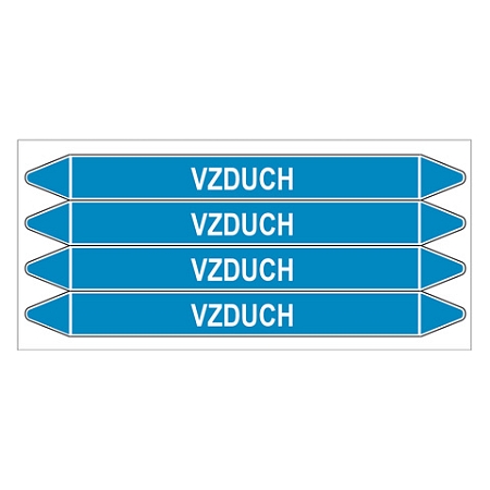Značení potrubí, vzduch,4 ks, 250 × 26 mm